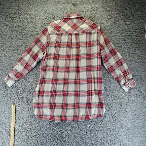AVA & VIV Top Womens 2X Red Plaid Button-Down Flannel Long Sleeve - Picture 7 of 8